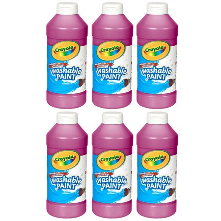 Crayola Washable Paint, Magenta, 16 oz. Bottles, PK6 5420167069